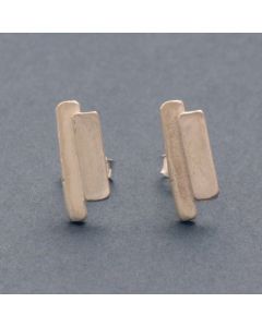 “Barbara” Small Untarnished Silver Ear Studs