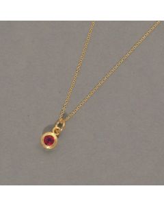 Elegant Gilded Necklace with Garnet Pendant