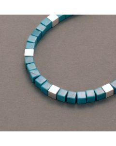 Cubed Turquoise Necklace with Silver