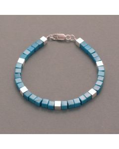 Cubed Turquoise Bracelet with Silver