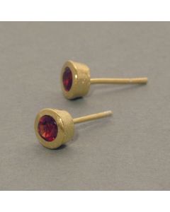 Gilded Garnet Ear Studs