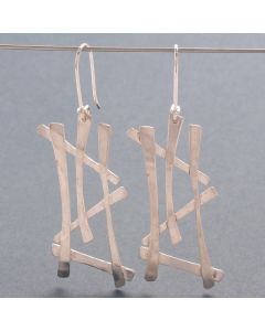 “Lattice” Untarnished Silver Earrings