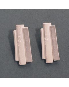 “Barbara” Large Untarnished Silver Clip Earrings
