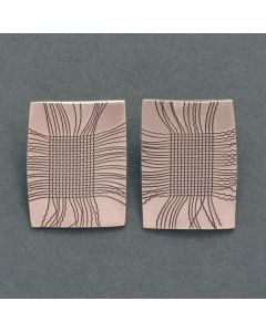 “Fabric” Large Silver Clip Earrings
