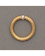 Gilded Clamp Ring with Pearl