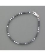 Delicate bracelet hematite, silver