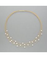 Chain floating beads, silver plated