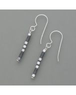 Delicate earrings hematite, silver