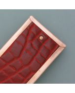 Hair clip red leather / bronze