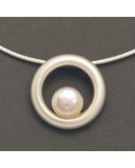 Flat Pearl Silver Pendant