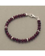 Garnet Bead Bracelet with Silver