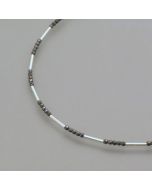 Delicate Silver and Faceted Hematite Gemstone Necklace