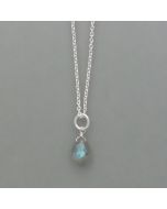 small pendant labradorite drops and sterling silver