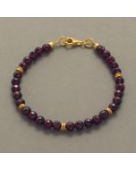 Garnet Bead Bracelet with Gilded Silver
