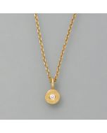 Small diamond pendant on a gold-plated silver necklace