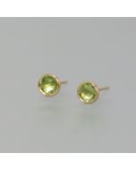 Delicate peridot stud earrings, gold plated