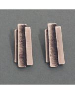 “Barbara” Large Blackened Silver Clip Earrings