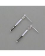 Earrings wtih Silver and Faceted Hematite