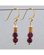 Garnet Bead Earrings with Gilded Silver