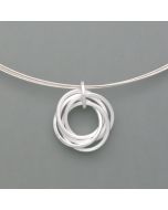 Small pendant playful rings made of silver