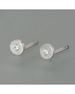 Diamond stud earrings made of silver