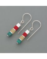 Dice earrings rainbow
