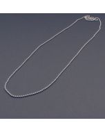 Long delicate silver necklace sphere