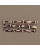 Silver brooch braided struts narrow, blackened