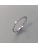 White Gold Ring with Small Diamond