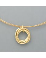 Small pendant playful rings made of gold plated silver