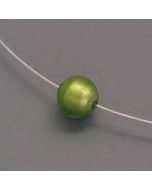 Silver Necklace with Light Green Murano Glass Bead