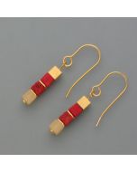 Cube earrings sun, gold plated