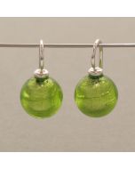 Light Green Murano Glass Bead Earrings