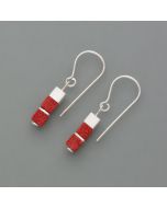 Cube earrings foam coral