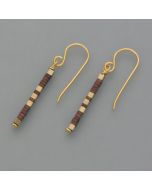 Delicate earrings hematite, brown-gold