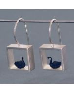 “Black Swan” Silver Earrings