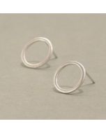 Silver Circle Ear Studs