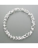 Chain large silver tagliatelle