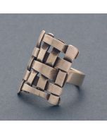 “Lattice” Blackened Silver Ring