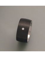 Carbon Ring with Diamond (12mm Width)
