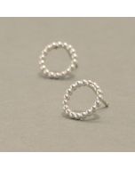 Delicate Silver Bead Ear Studs