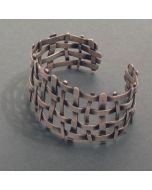 “Lattice” Wide Blackened Silver Bracelet