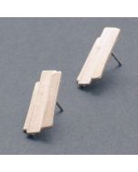 “Barbara” Large Untarnished Silver Ear Studs