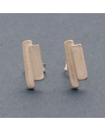 “Barbara” Small Untarnished Silver Ear Studs