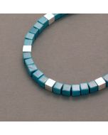 Cubed Turquoise Necklace with Silver