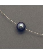 Silver Circlet with Dark Pearl Pendant