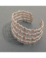 “Lattice” Wide Untarnished Silver Bracelet