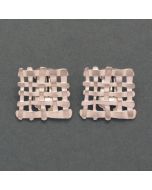 “Lattice” Large Untarnished Silver Clip Earrings