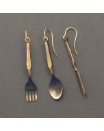 Vintage Brass Cutlery Charm Earrings