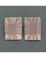 “Fabric” Large Silver Clip Earrings